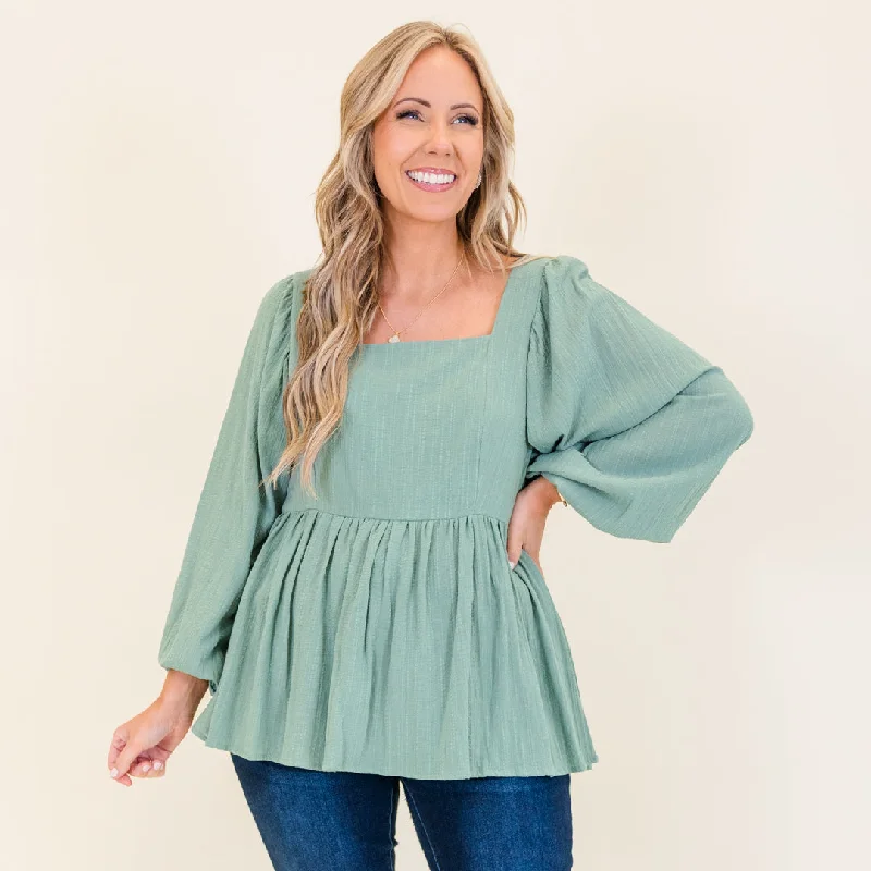Lace Design Lovin' On You Top, Seafoam