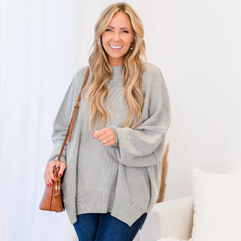 Soft And Comfortable Magically Me Sweater, Heather Grey