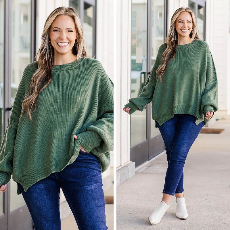 Lazy Style Magically Perfect Sweater, Olive