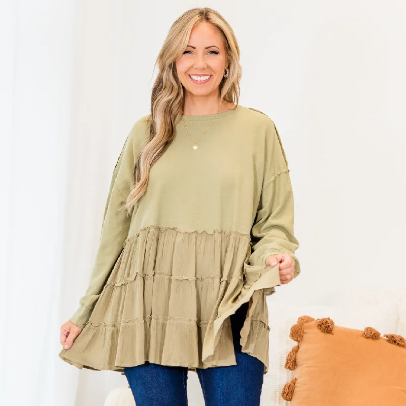Smart Comfort My Kind Of Fun Top, Olive
