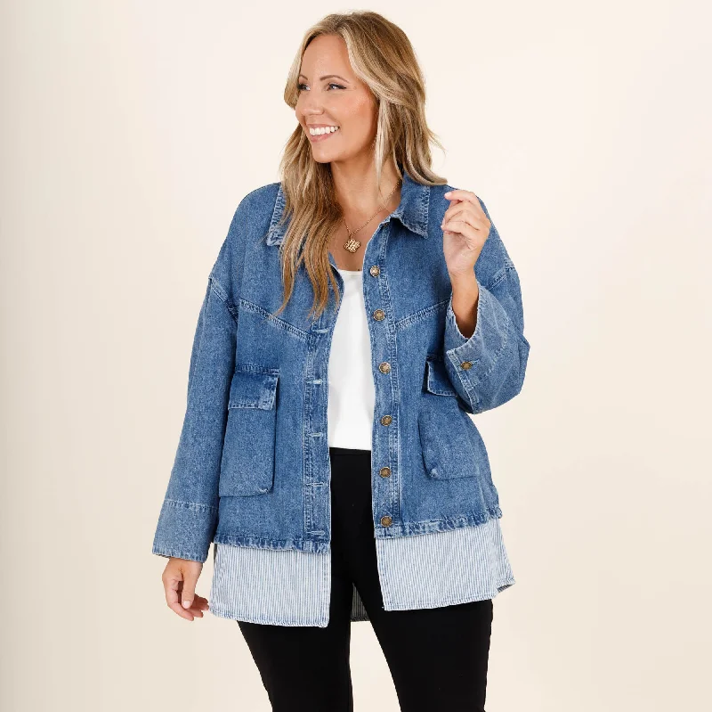 Cozy Footwear New To Town Jacket, Medium Wash