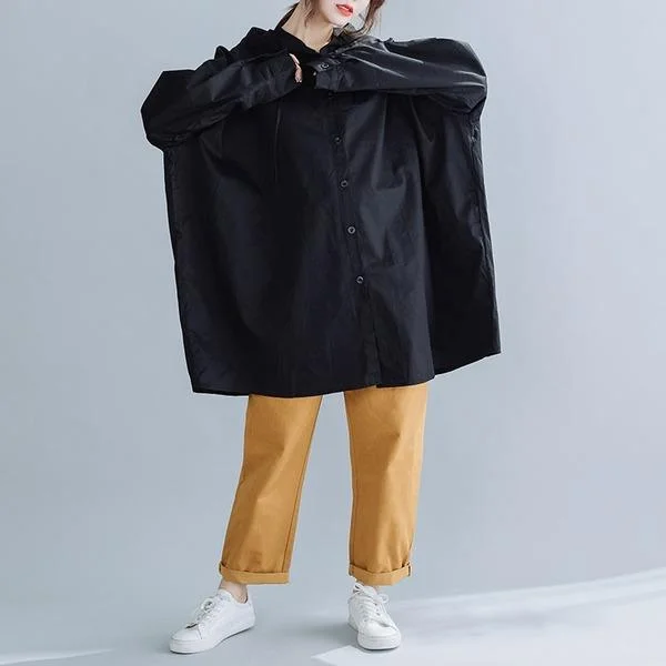 Sports Trend omychic cotton autumn korean style plus size Casual loose hooded shirt women blouse 2020 clothes ladies tops streetwear