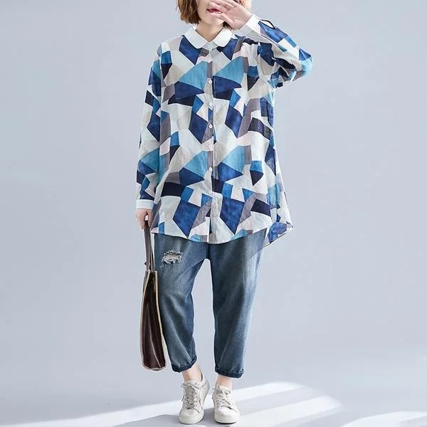 Urban Style omychic cotton autumn vintage korean style plus size Casual loose blouse women shirt 2020 clothes ladies tops streetwear