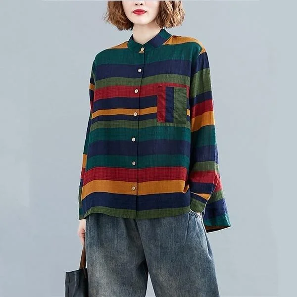 High Street Series omychic cotton autumn vintage korean style plus size Casual loose shirt women blouse 2020 clothes ladies tops streetwear