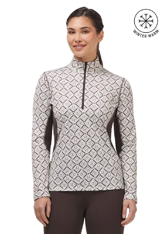 Retro Prints On Course Quarter Zip Fleece Tech Top