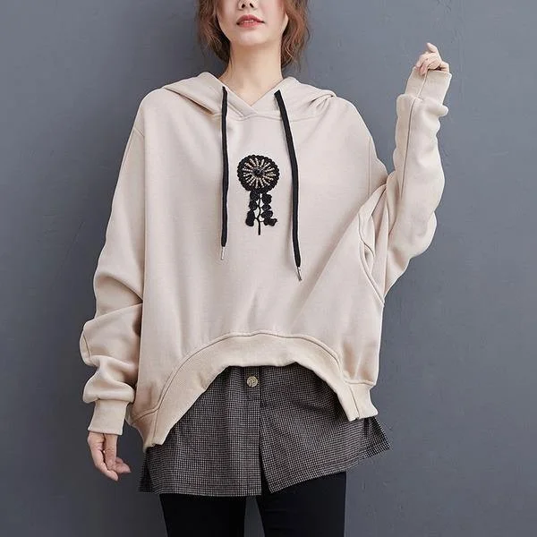 Cozy Outerwear Oversized Women Casual Hooded Sweatshirt  Loose Female Thick Cotton Warm Hoodies
