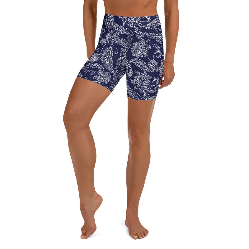 High-end Design Paisley Floral Yoga Shorts