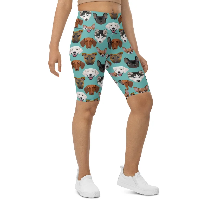 High-end Wear Pup Pattern Biker Shorts