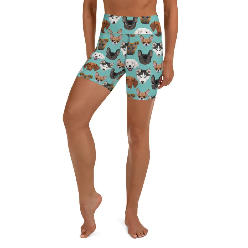 Comfort Fit Pup Pattern Yoga Shorts