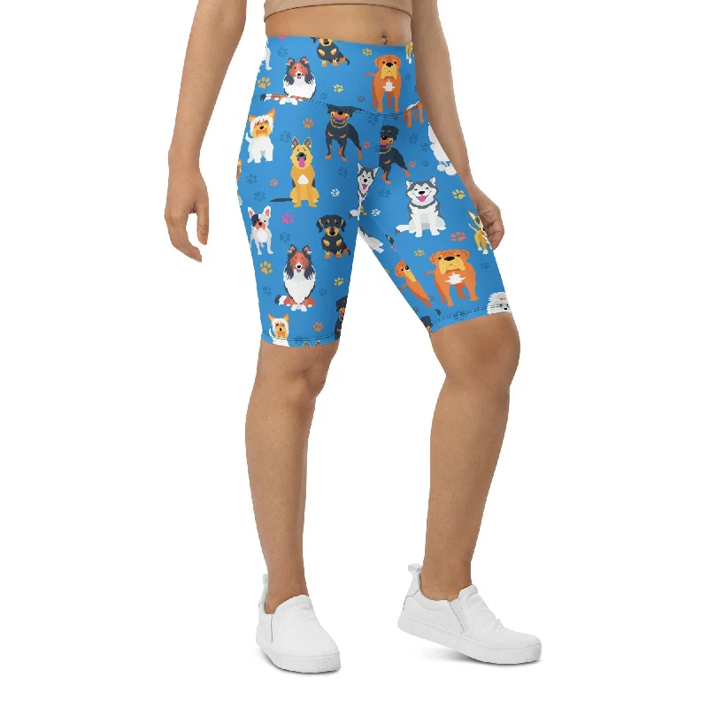 Celebrity Style Puppies & Paws Biker Shorts
