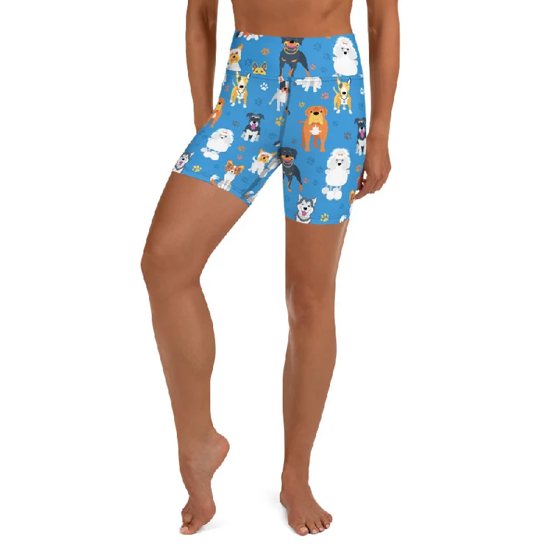 Breathable Design Puppies & Paws Yoga Shorts