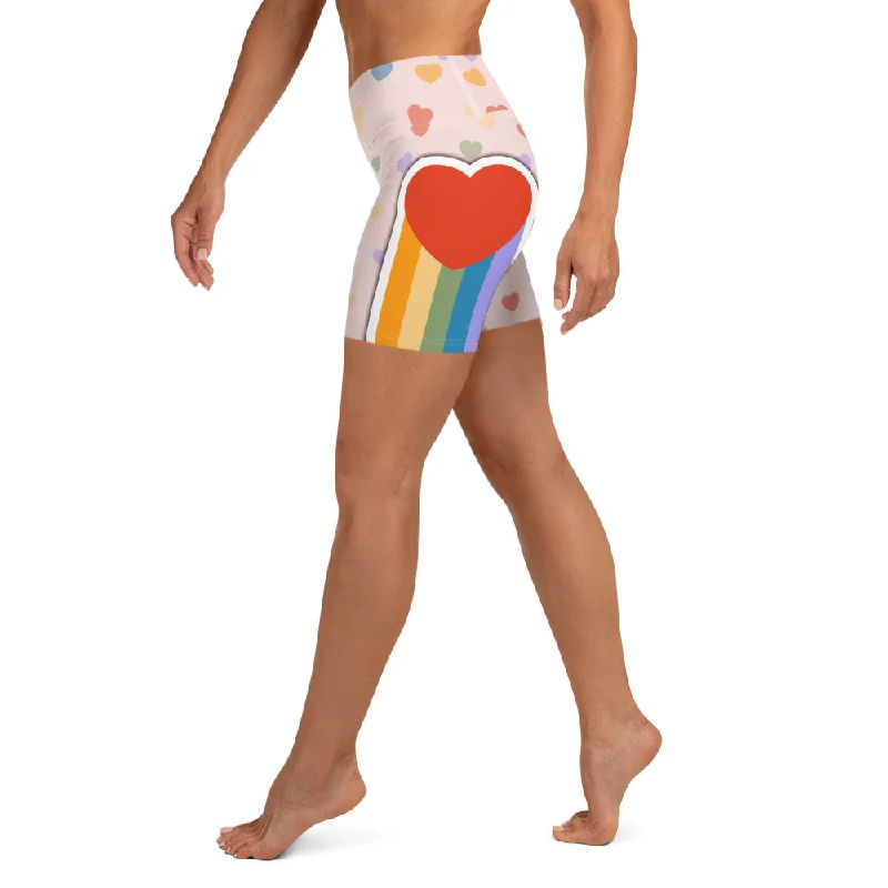 Girl Style Rainbow Love Yoga Shorts