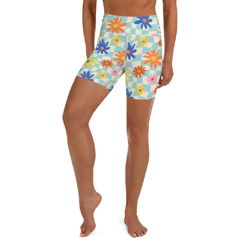 Light Dressing Retro Daisy Yoga Shorts