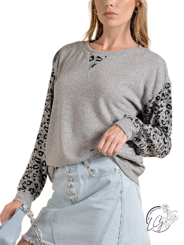 Elegant And Lazy Rumors of Love Leopard Print Long Sleeve