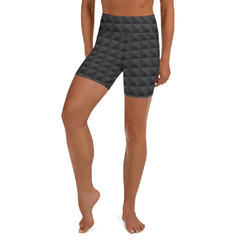 Soft Comfort Seamless Cube Pattern Yoga Shorts
