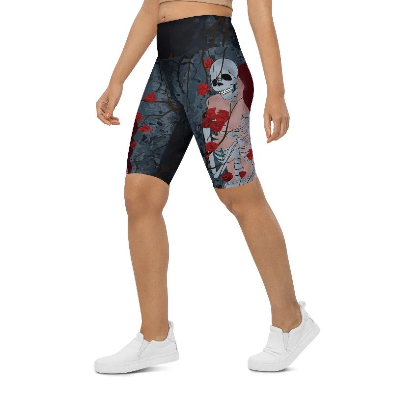 Warm Comfort Skeleton & Woman Biker Shorts