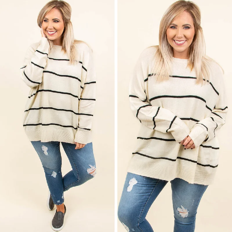 Personal Design Slumber Party Sweater, Ivory-Black