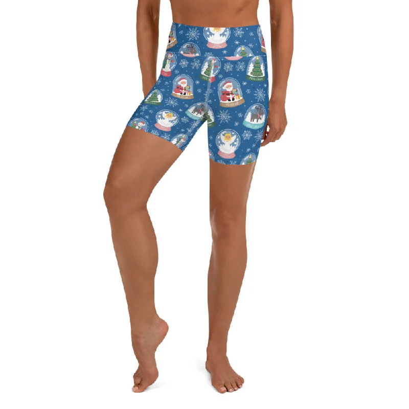 Comfortable Design Snow Globe Pattern Yoga Shorts