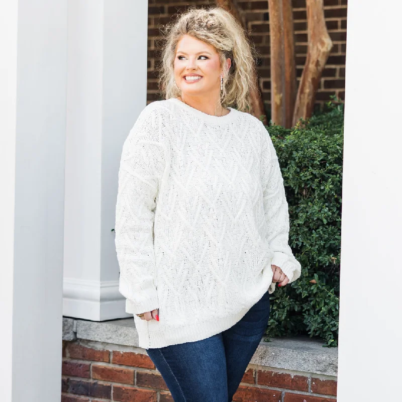 French Style Snowflakes And Snuggles Sweater, Beige