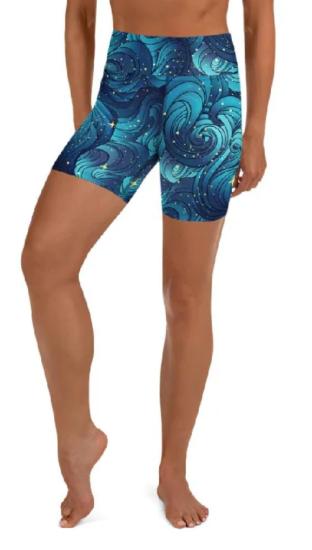 American Style Starry Night Yoga Shorts