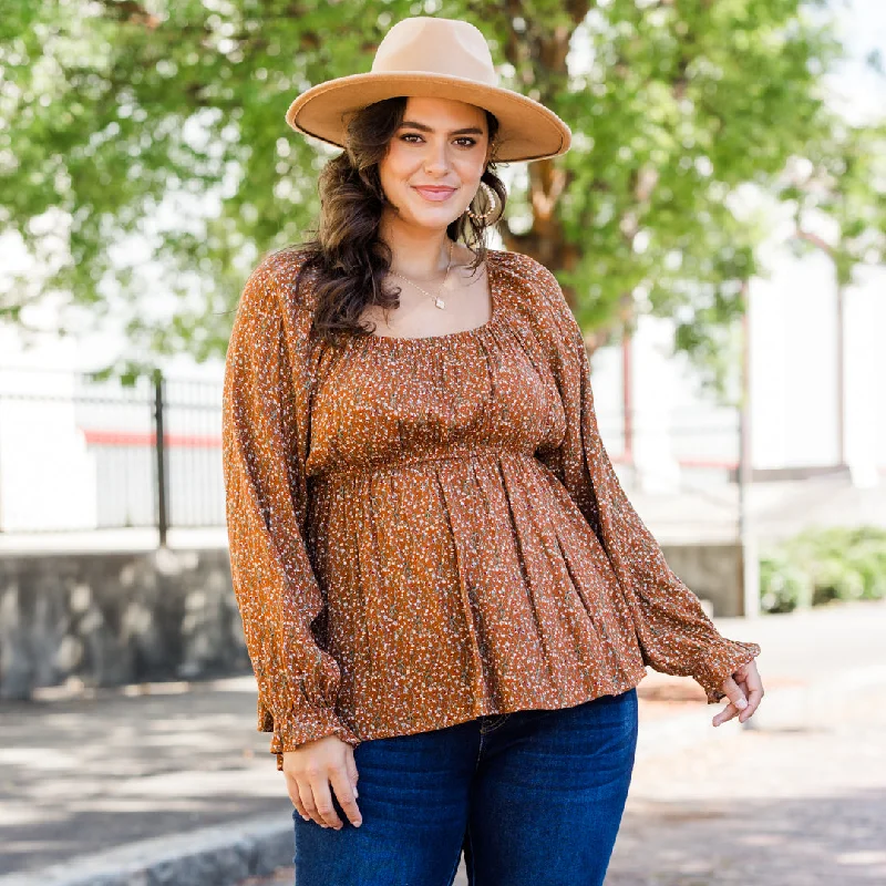 Luxury Customization Stay In Love Top, Brown