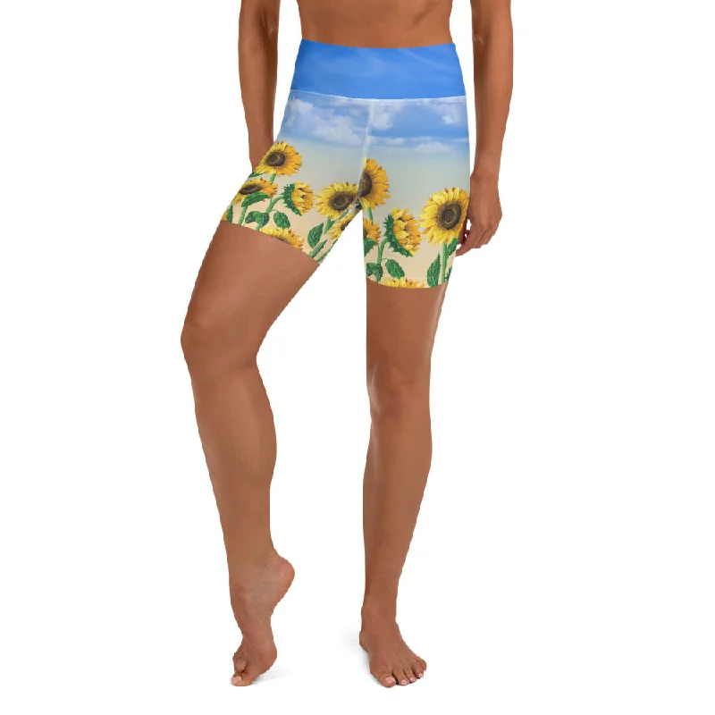 Casual Choice Sunflower Fields Yoga Shorts