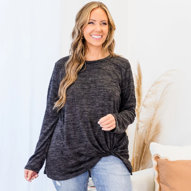 Light And Breathable Sweet Appeal Top, Black