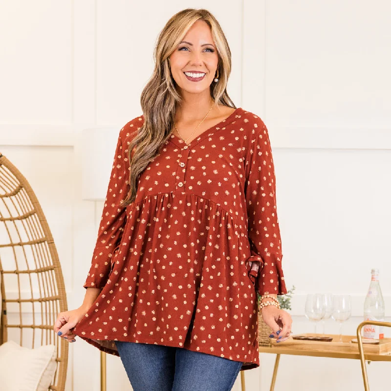 Casual And Comfortable The Chance I'm Taking Top, Brown