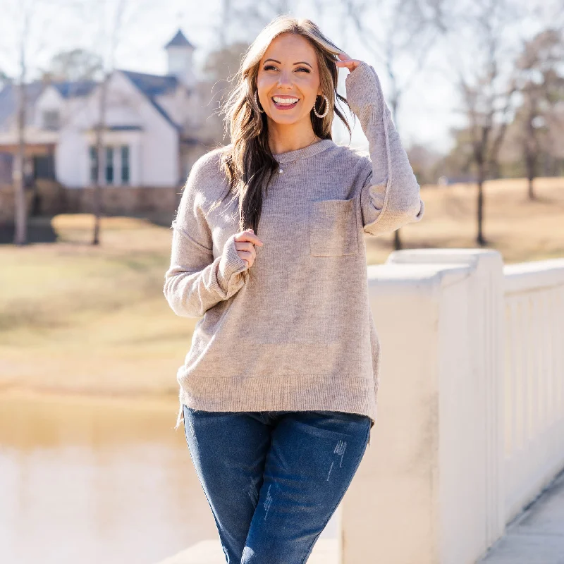 Exquisite Design Unwind Your Mind Pullover, Heather Mocha
