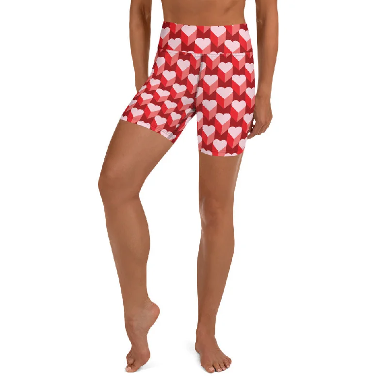 Cozy Essentials Valentine's Day Heart Yoga Shorts