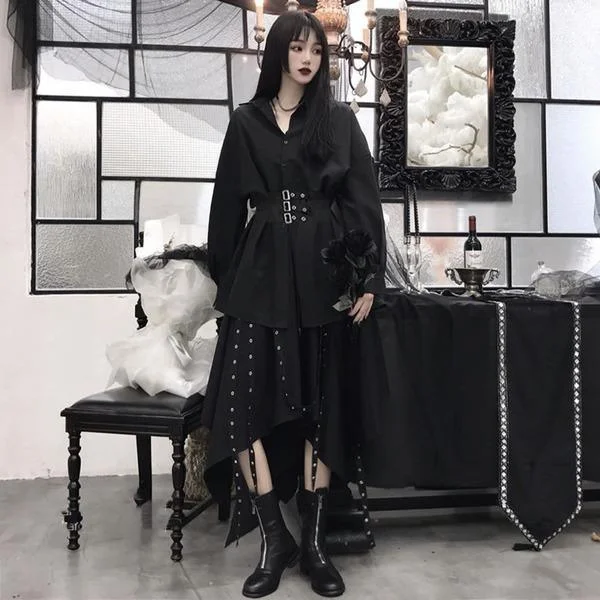 Dessert Matching Vintage Winter Fashion New Trendy Irregular Personality Long Sleeve