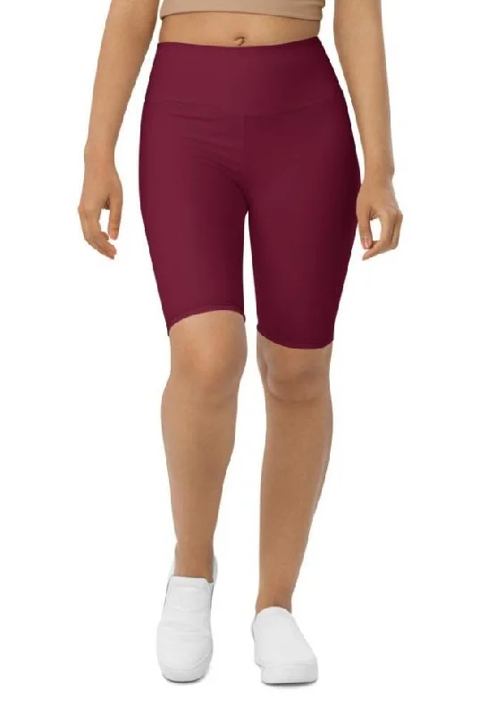 Exquisite Tailoring Wine Burgundy Biker Shorts