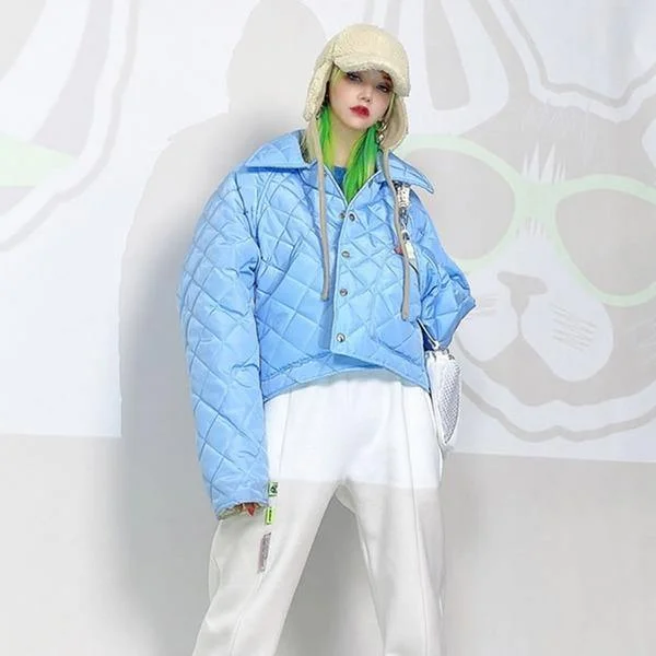 Exclusive Customization Winter The New Loose Fashion Women Simplicity Turn-sown Collar Long Sleeve