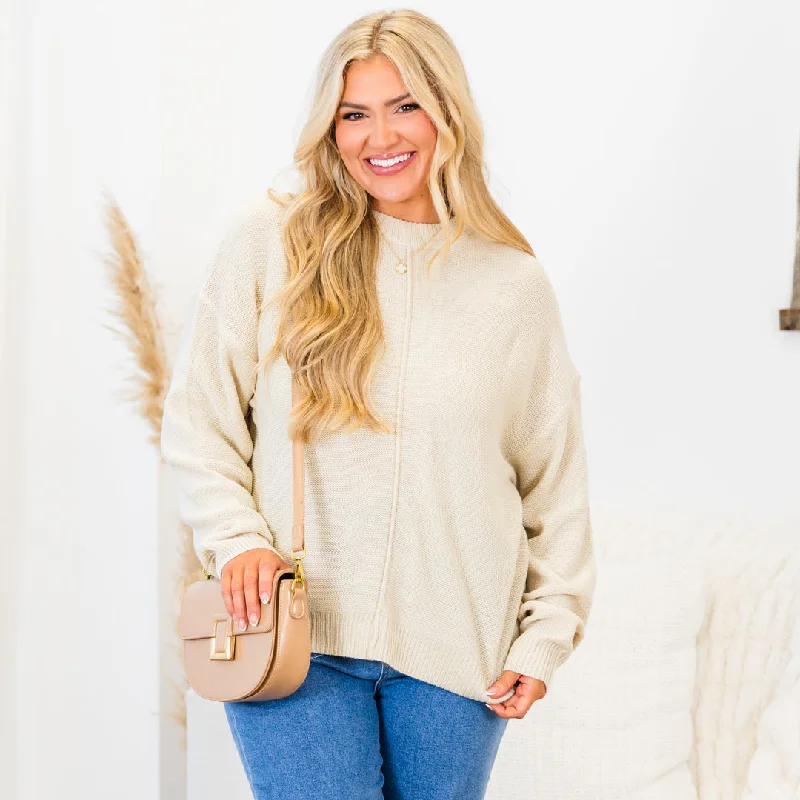 Fashion Elements Work This Out Sweater, Cream