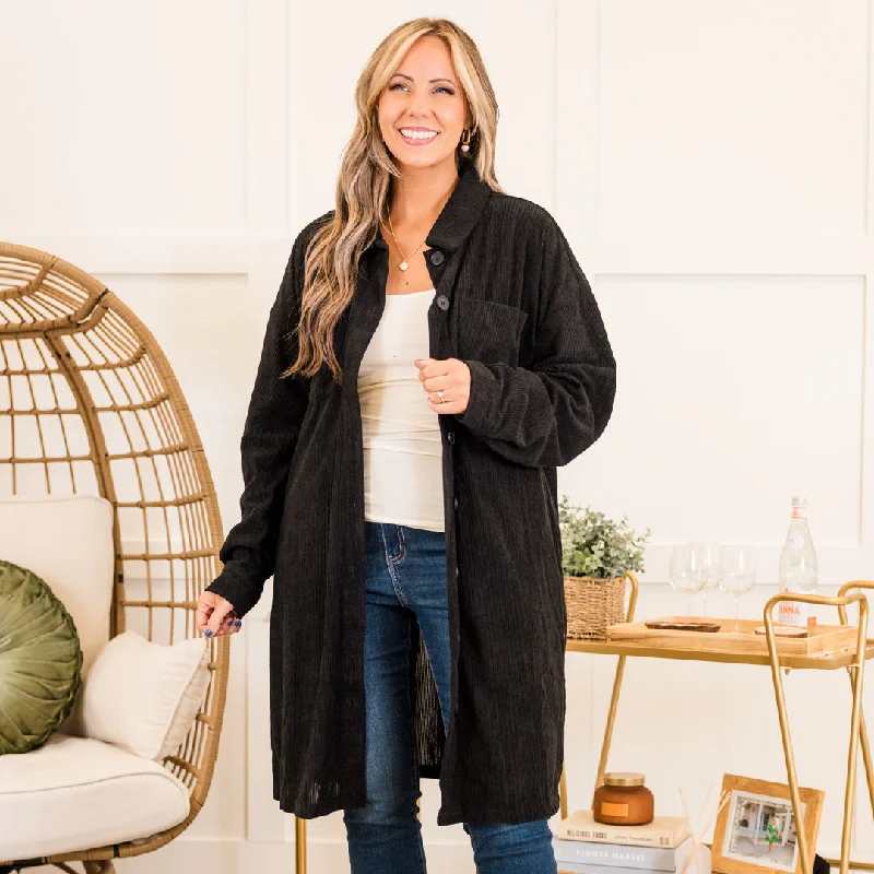 Relaxed And Casual You and I Jacket, Black