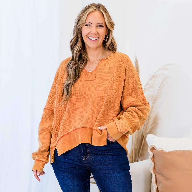 Elegant Style Zinnia Top, Orange